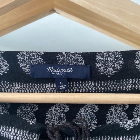 Madewell Black Moroccan Boho Paisley Print Blouse - Picture 4 of 5